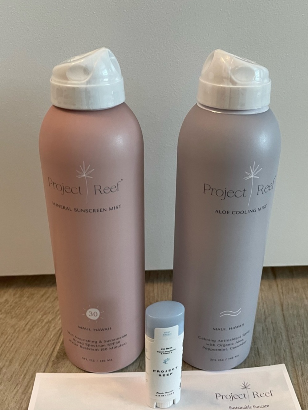 Project Reef Mineral Sunscreen Mist, Aloe Cooling Mist & Lip Balm